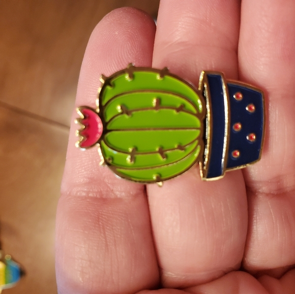 4 Gold Tone Enamel LGBT, K,Bye, Vibes and Cactus Pins - Picture 6 of 8